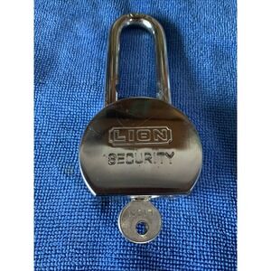 Vintage Padlock LION Brand Security Lock Heavy Duty Hardened with‎ Key